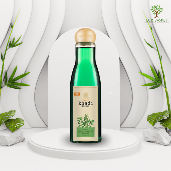 Pure Neem Tea Tree Basil Hair Oil ECOBASKETINDIA