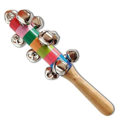 WOODEN 10 BELL RATTLE