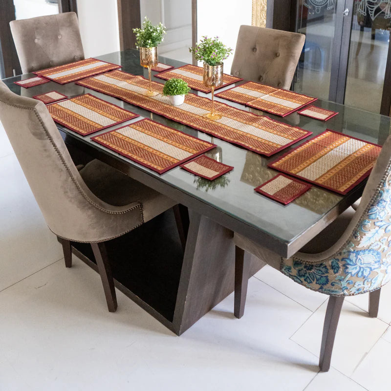 RIVER GRASS  13 PC DINING SET 1 Runner, 6 table mats and 6 Coasters