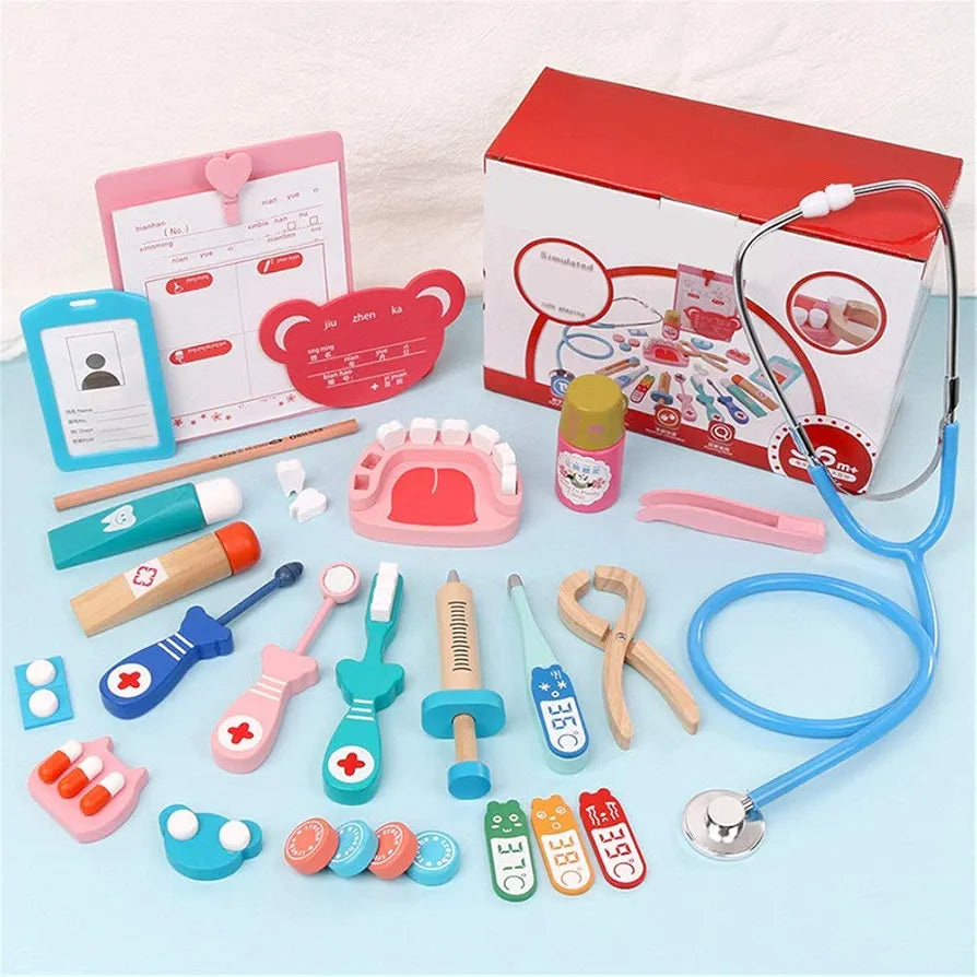 WOODEN DOCTOR TOY SET / DENTAL SET