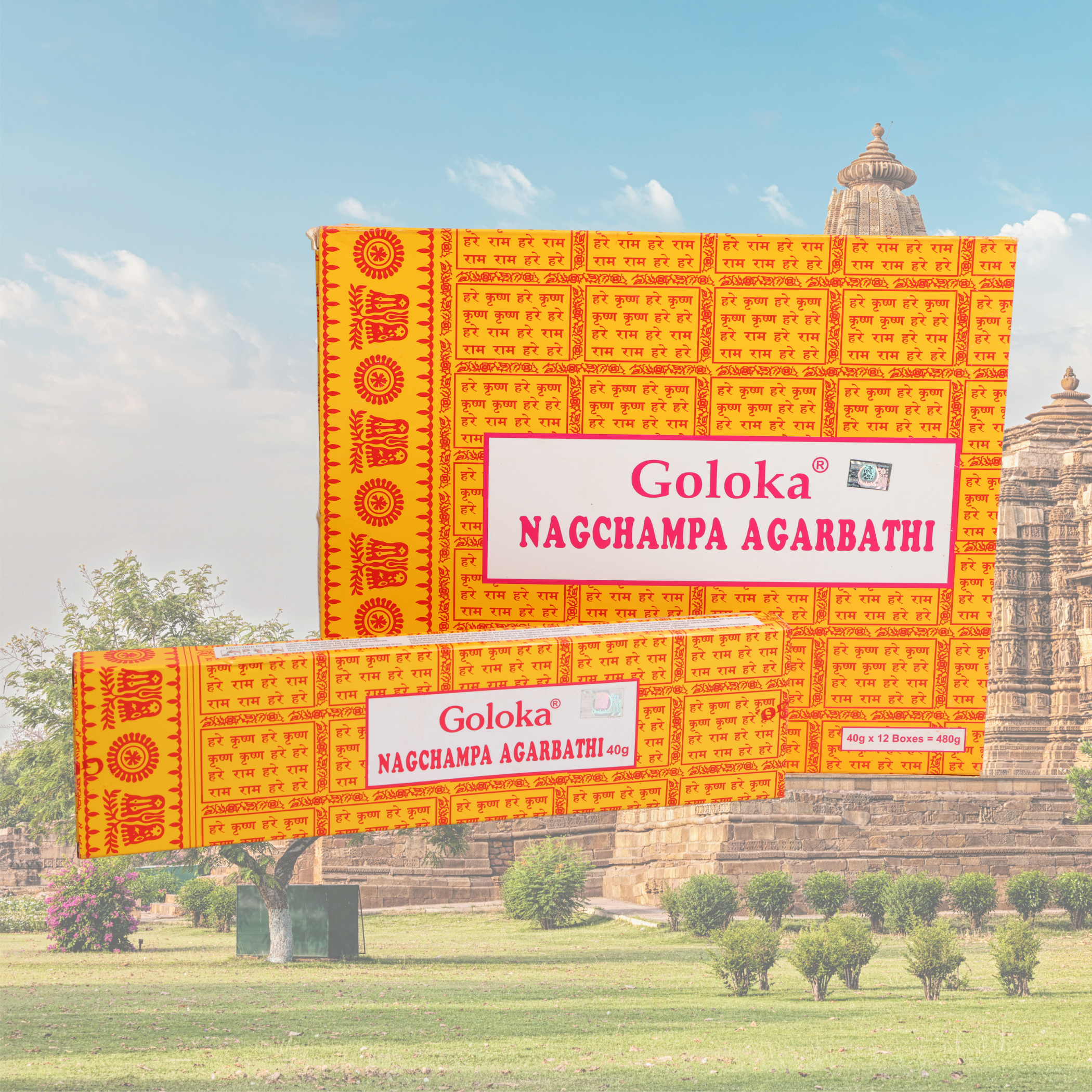 Goloka Nagchampa Incense Sticks - 1 Set