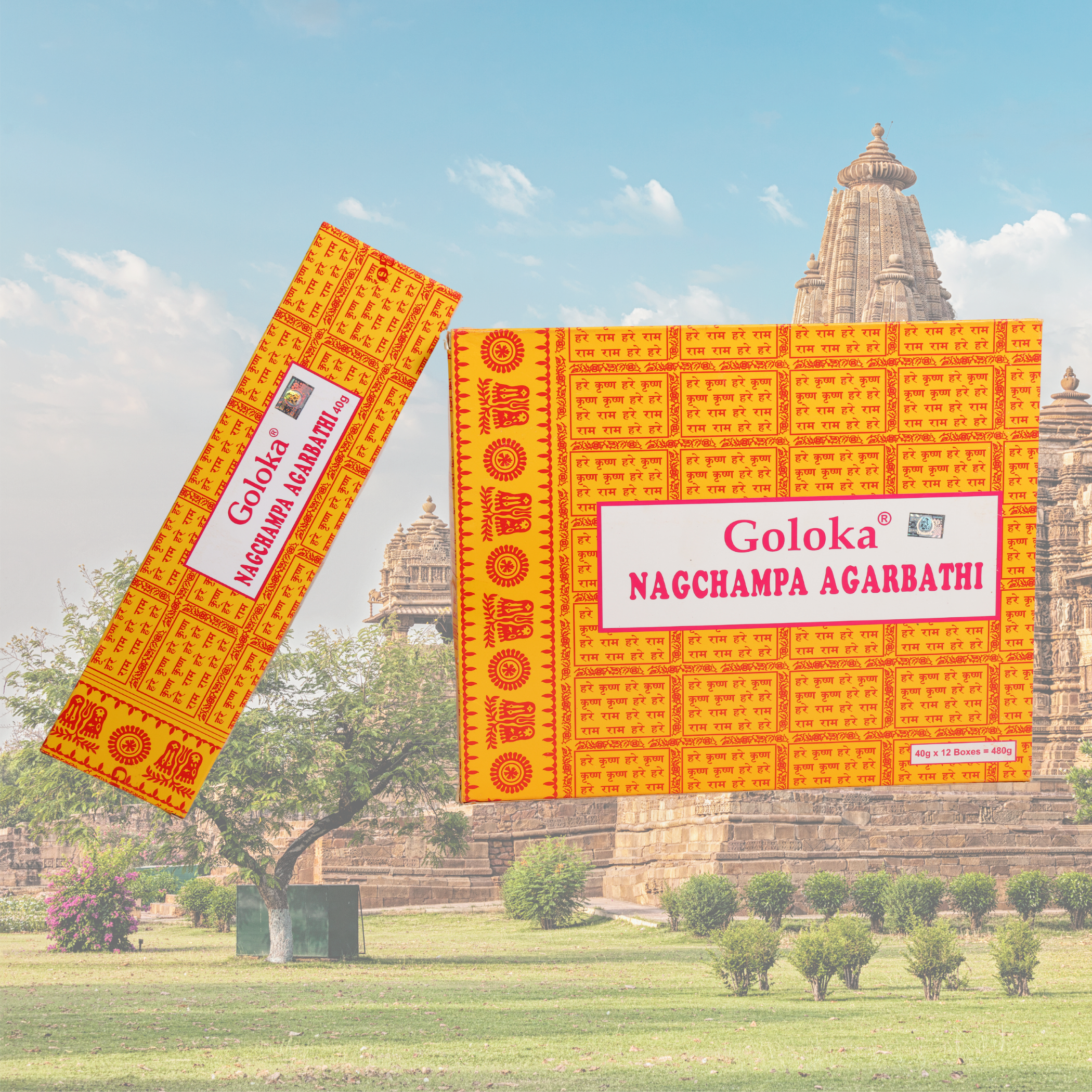 Goloka Nagchampa Incense Sticks - 1 Set