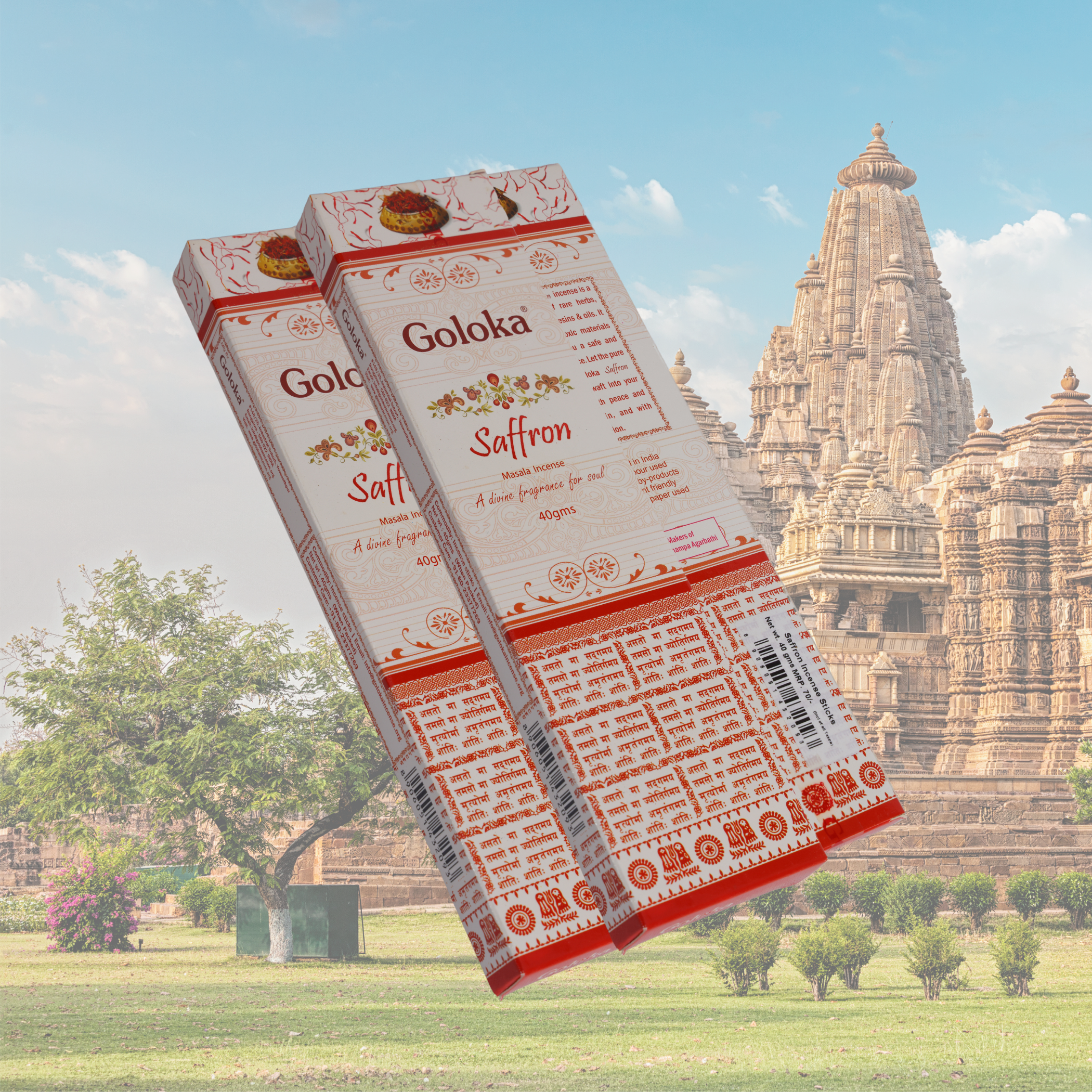 Goloka Saffron Incense Sticks