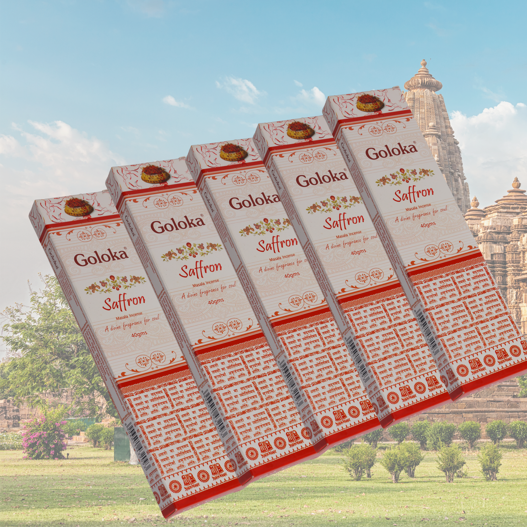 Goloka Saffron Incense Sticks