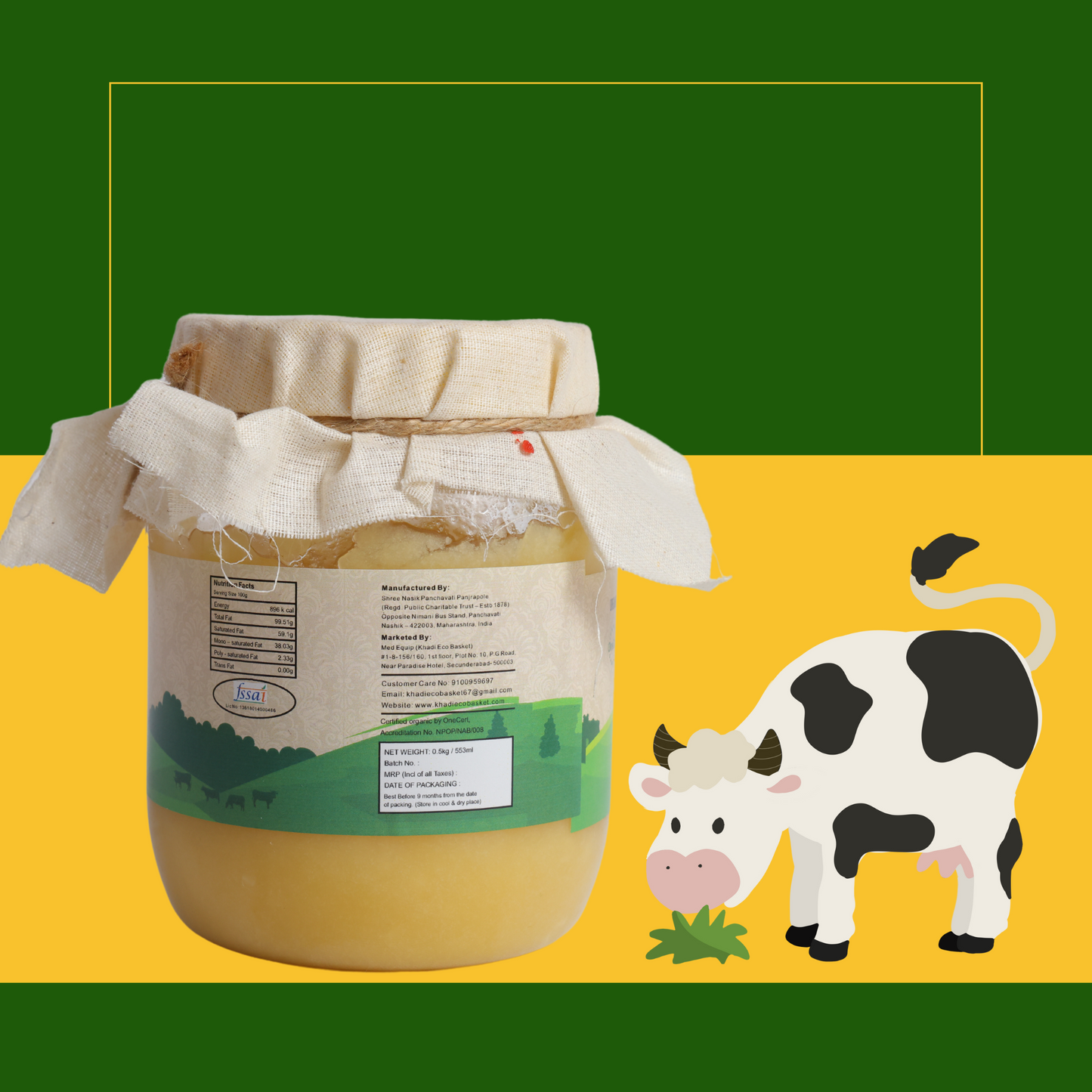 ORGANIC COW GHEE 500 gm