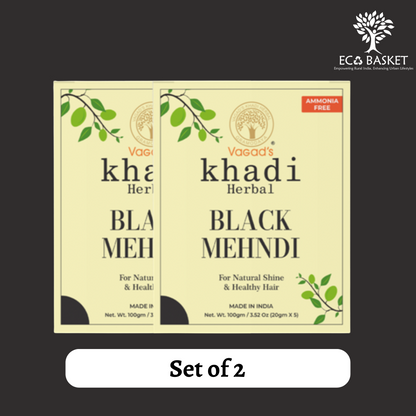 Vagad's Khadi Herbal Gramodaya Pure Natural Black Mehndi For Hair