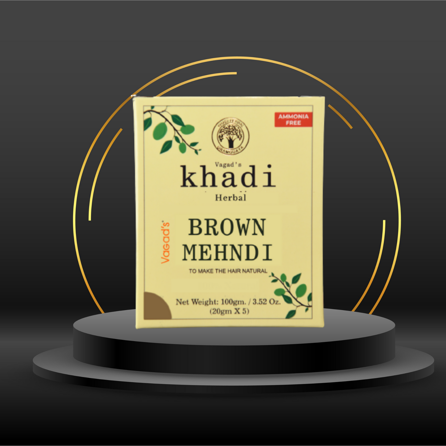 Vagad’s Khadi Brown Mehndi 100gm | Natural | Ammonia Free Henna