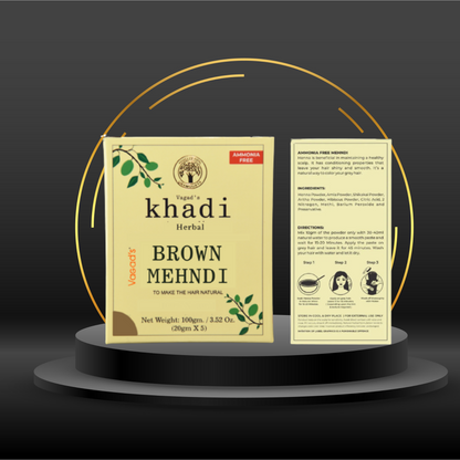 Vagad’s Khadi Brown Mehndi 100gm | Natural | Ammonia Free Henna